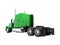 Green truck without trailer for long trips around the country 3d render on white background no shadow