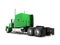 Green truck without trailer for long trips around the country 3d render on white background with shadow