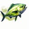 Green Tuna Vector Illustration - Spray Painted Realism