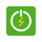 Green Turn on and turn off button, Flat icon saving energy concept