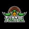 Green turtle ninja mascot gaming logo design tempate for team