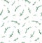 Green Twigs Seamless Pattern Illustration