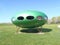 Green UFO Alien Flying Saucer