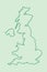 Green United Kingdom or UK map without divisions with borders on light background
