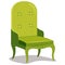 green upholstered armchair for the home. home interior furniture.