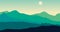 Green valley mountain scenery animation
