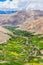 The green valley surrounded by mountains, ladakh, india