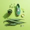 Green Vans Sneakers And Organic Sculpting: A Conceptual Composition