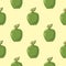 Green vector apples seamless background