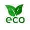 Green vector icon. Eco symbol. Natural product sign