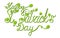 Green vector Patrick day lettering