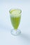Green vegetable smoothie on white backgroun. Celery smoothies