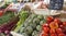 Green vegetables. Artichoke. The market in France.