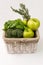 Green vegetables basket