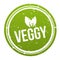 Green Veggy Badge - Vegan Button. Eps10 Vector.
