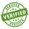 Green verified rubber stamp