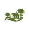 Green village tree landscape gardening vector icon