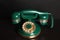 Green vintage corded phone