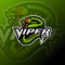 Green viper snake mascot logo design