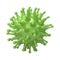 Green virus bacteria cell vector image isolated on white background. Flu, influenza, coronavirus model illustration. Covid-19