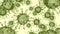 Green virus cells, corona virus. Viral disease outbreak. Virus H1N1, Flu. Virus abstract background.