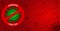 Green virus icon on the red alert background. Quarantine danger sign