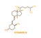 Green vitamin d formula on golden background. Vector 3d illustration