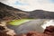 Green volcanic lake Charco de los Clicos at Lanzarote