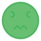 Green vomit smiley face, icon