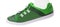 Green walking sport shoes on white