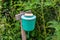 Green washbasin in the yard