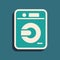 Green Washer icon isolated on green background. Washing machine icon. Clothes washer - laundry machine. Home appliance