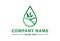 Green Water Drop Nature Eco Organic Leaf Root Logo Design