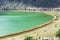 green water of volcanic Nar Lake in Cappadocia