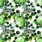 Green watercolor hydrangea pattern