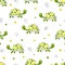 Green watercolor tortoise seamless pattern.