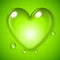 Green Waterdrop Heart