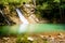 Green waterfall with silk effect