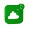 Green Weather forecast app icon isolated on transparent background.
