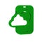 Green Weather forecast app icon isolated on transparent background.