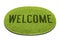 Green welcome mat