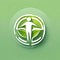 Green Wellness Emblem: Healthy Living Logo with Human Figure