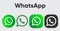 Green WhatsApp button with phone and bubble chat icon.