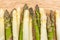 Green and white Asparagus spears