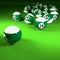 Green white billiard balls number fourteen