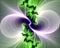 Green white bright shapes, baroque fantasy fractal, abstract flowery spiral shapes, background