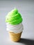 green on white ice cream