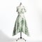 Green And White Leaf Pattern Evening Dress - Photorealistic Renderings