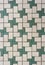 Green and white mosaic tiles