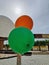 Green, White and Orange balloons on the corridor for India's Independence Day celebration